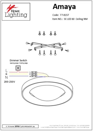 SE LED 60 AMAYA CEILING NICKEL MAT Δ3