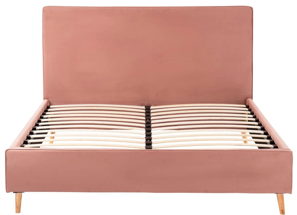 Επενδυμένο Κρεβάτι με Στρώμα INDRA Διπλό Βελούδο Σάπιο Μήλο 160x200εκ. 172x214x112 εκ.