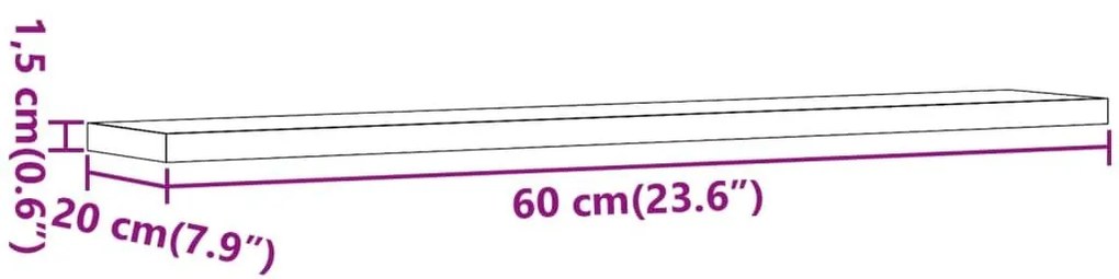 Ραφιέρες Τοίχου 4 τεμ. Όψη Παλαιού Ξύλου 60x20x1,5εκ Επεξ. Ξύλο - Καφέ