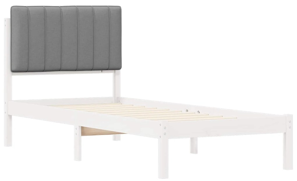 vidaXL Σκελετός Κρεβατιού με Επενδεδυμένο Κεφαλάρι Ανοιχτό γκρι