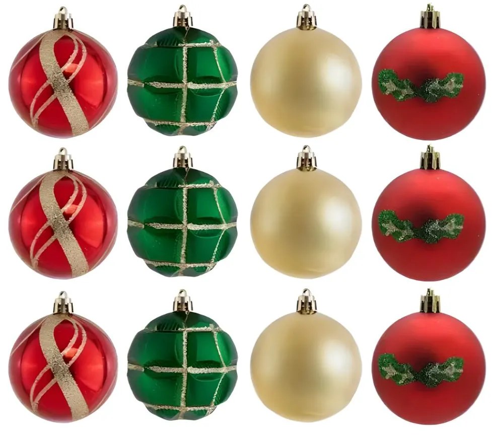 Σετ πλαστικά στολίδια Fancy 24 τεμάχια