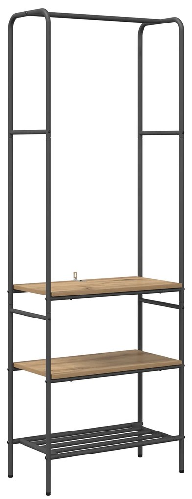 vidaXL Ράφι ρούχων με ράφια με ράφι artisan δρυς 60 x 30 x 171 εκ