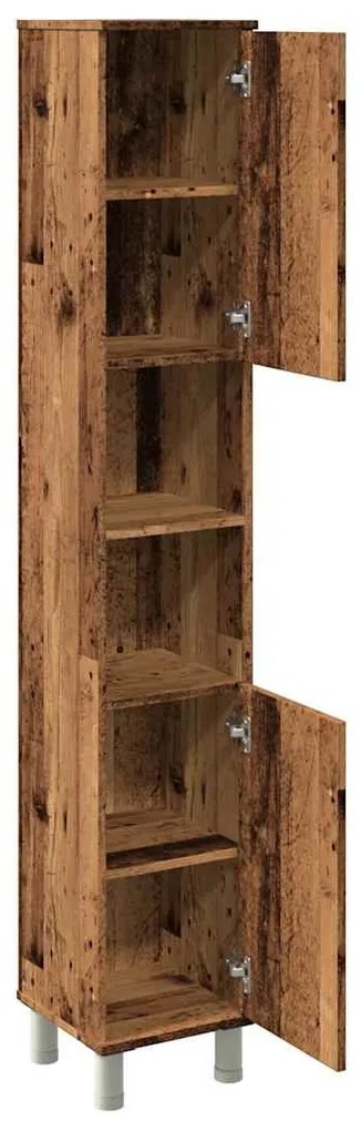 vidaXL Ντουλάπι μπάνιου Παλιό ξύλο 30x30x179 cm Κατασκευασμένο ξύλο
