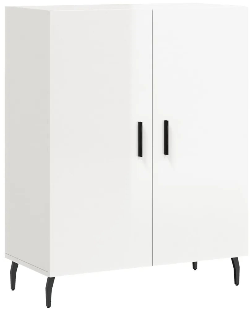 vidaXL Ντουλάπι Γυαλιστερό Λευκό 69,5x34x90 εκ. Επεξεργασμένο Ξύλο
