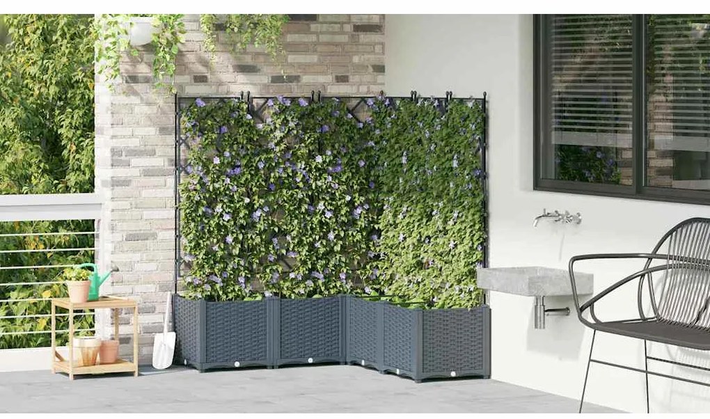 vidaXL Κηποτινάκι με Τρέλα 5 pcs Ανοιχτό γκρι 120 x 120 x 143 εκ. PP