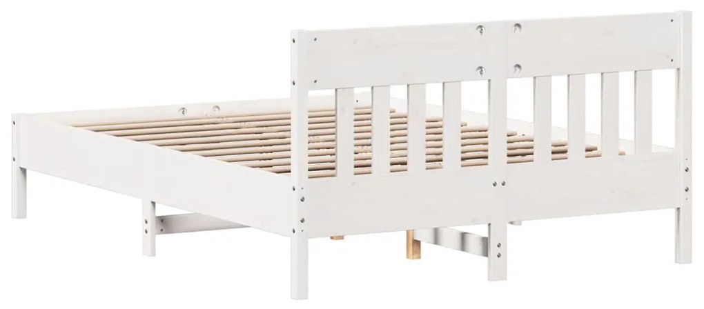 vidaXL Σκελετός Κρεβ. Χωρίς Στρώμα Λευκό 120x190 εκ Μασίφ Πεύκο