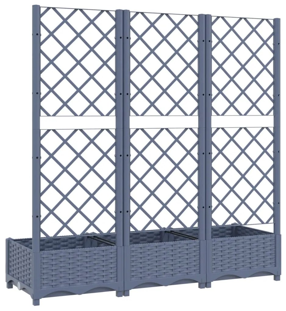 Ζαρντινιέρα Κήπου με Καφασωτό Μπλε Γκρι 120x40x121,5εκ από PP 318252