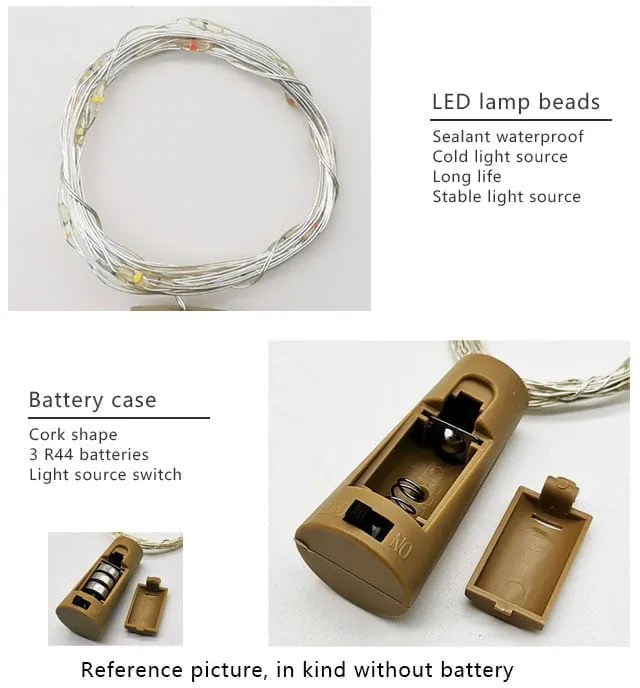 LED λαμπάκια μπαταρίας σύρμα θερμό φως 2Μ - Color light strip
