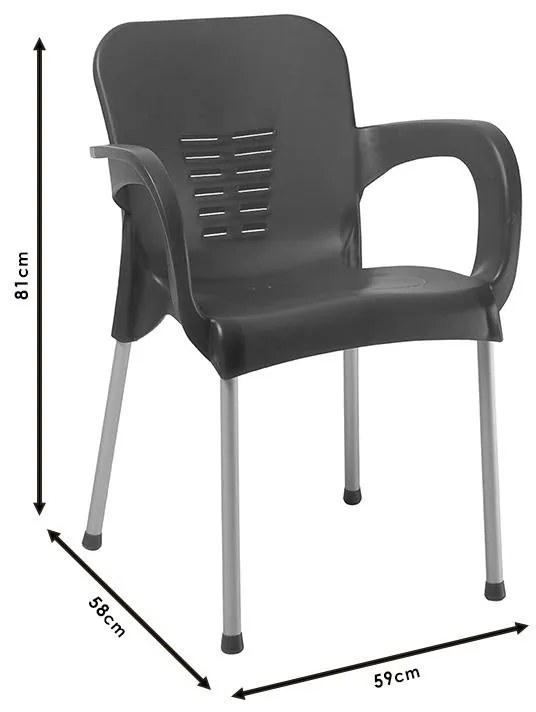 Καρέκλα - Πολυθρόνα Feast PP σκούρο μπλε-αλουμίνιο γκρι 59x58x81 εκ.