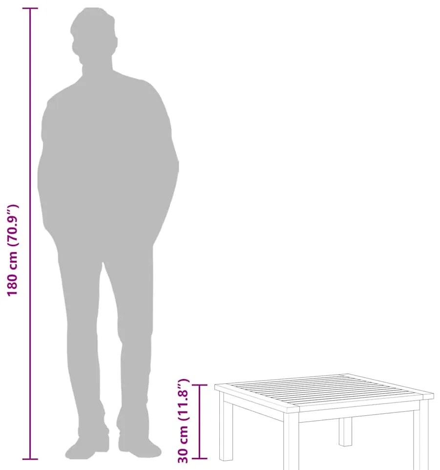 vidaXL Τραπεζάκι Σαλονιού Κήπου 63x63x30 εκ. από Μασίφ Ξύλο Ακακίας