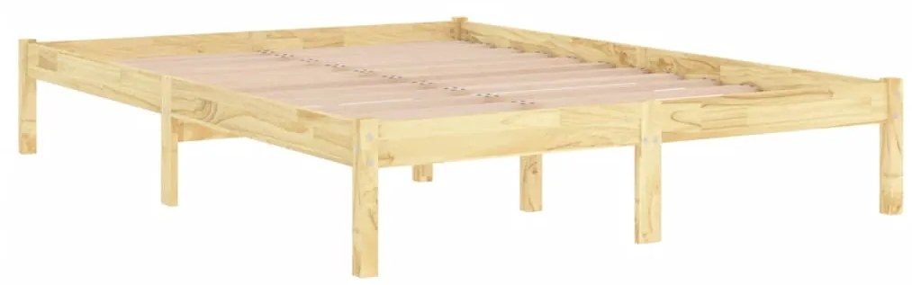 vidaXL Πλαίσιο Κρεβατιού 135 x 190 εκ. από Μασίφ Ξύλο Double