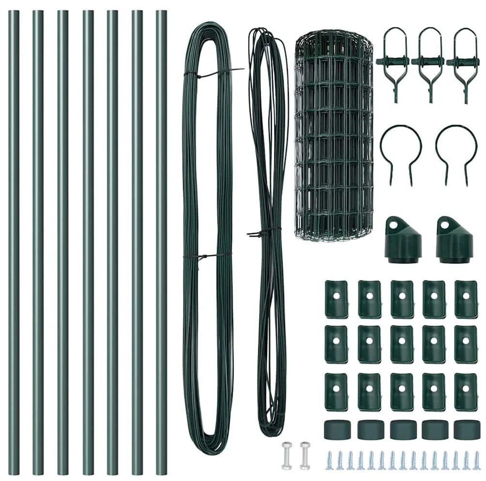 vidaXL Τεντώτο με στήριγμα Πράσινο 0,4 x 10 μ Χάλυβας και PVC