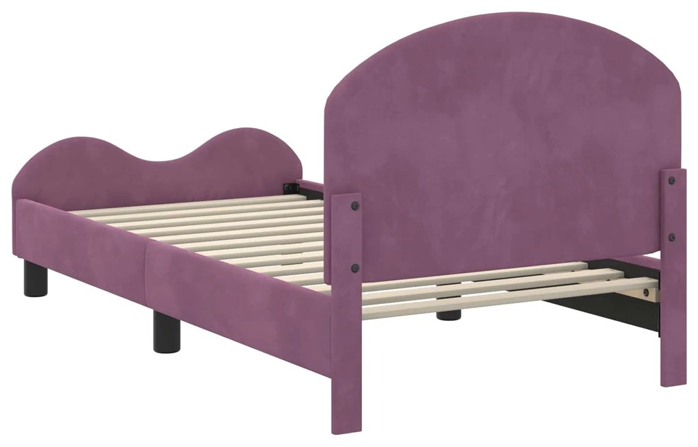 vidaXL Κρεβάτι Παιδικής Κρεβατοκάμαρας με Κεφαλάκι Μοβ 80 x 160 cm