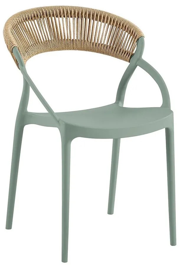 Πολυθρόνα Στοιβαζόμενη Dora Ε3151,2 60x53x80cm Natural-Green