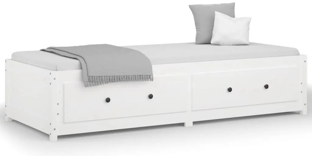 vidaXL Κρεβάτι ημέρας χωρίς στρώμα Λευκό 75x190 cm Στερεό ξύλο πεύκο