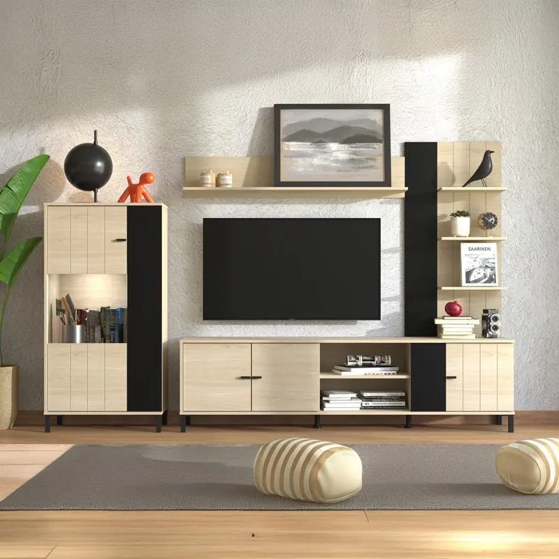 Σύνθετο σαλονιού CAMARGUE Artisan Port Oak - Black Oak 263x40x167 εκ. 263x40x167 εκ.