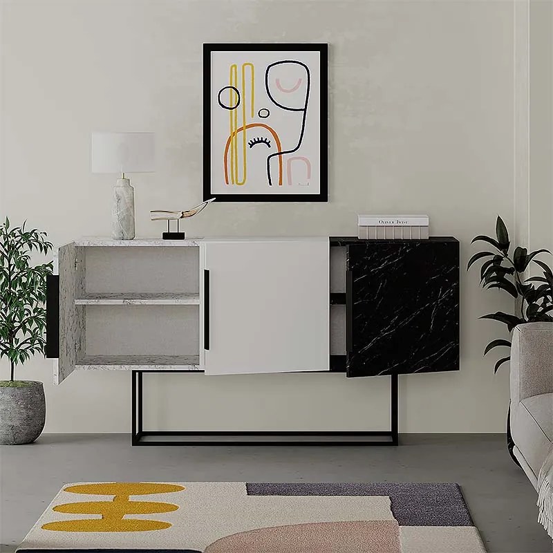 ΜΠΟΥΦΕΣ TONTINI MEGAPAP ΧΡΩΜΑ ΛΕΥΚΟ - ΜΑΥΡΟ ΕΦΕ ΜΑΡΜΑΡΟΥ 150X42X79,5ΕΚ.