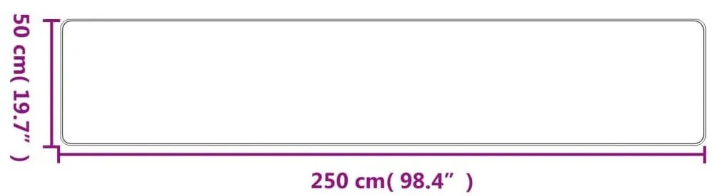 Χαλί Διάδρομος Εμφάνιση Σιζάλ Ασημί 50 x 250 εκ. - Ασήμι