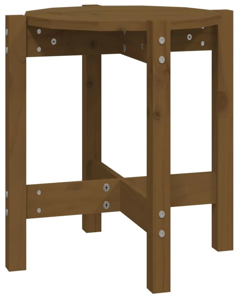 vidaXL Τραπεζάκι Σαλονιού Καφέ Μελί Ø 42,5x45 εκ. Μασίφ Ξύλο Πεύκου