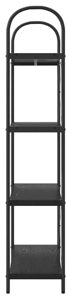 vidaXL Ράφι Βιβλίων Μαύρη Οξυά 80 x 30 x 146 εκ Επεξεργασμένο ξύλο