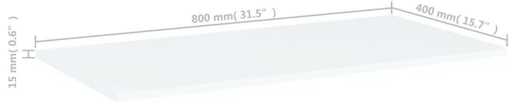 vidaXL Ράφια Βιβλιοθήκης 4 τεμ. Λευκά 80x40x1,5 εκ. από Επεξ. Ξύλο