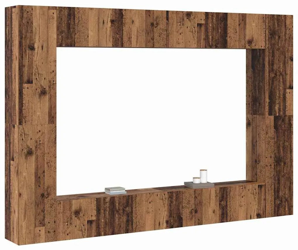 vidaXL Σετ επίπλου τηλεόρασης 8 pcs Παλαιό ξύλο 100 x 30 x 30 cm