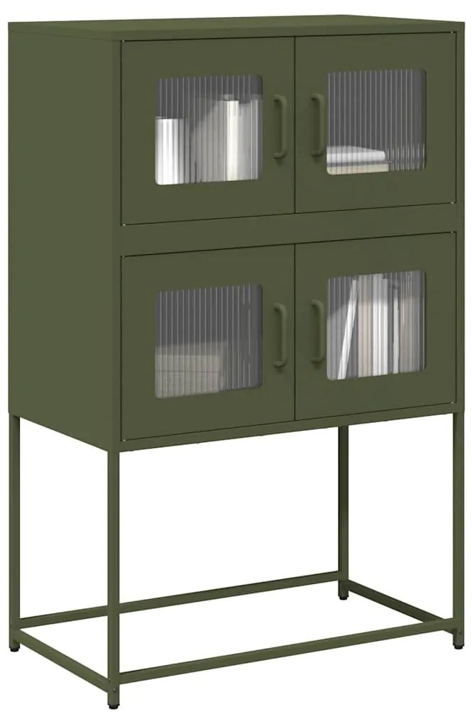 vidaXL Highboard Ελαιοπράσινο 68x39x107 cm Ατσάλι