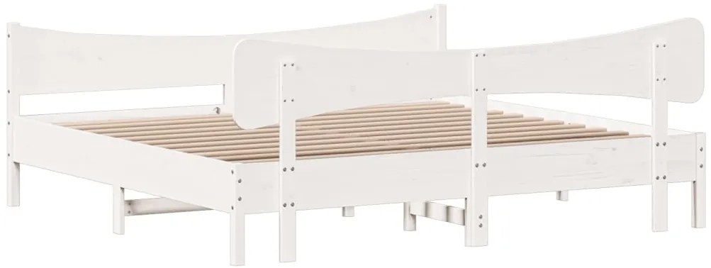 vidaXL Σκελετός Κρεβ. Χωρίς Στρώμα Λευκό 180x200 εκ Μασίφ Πεύκο