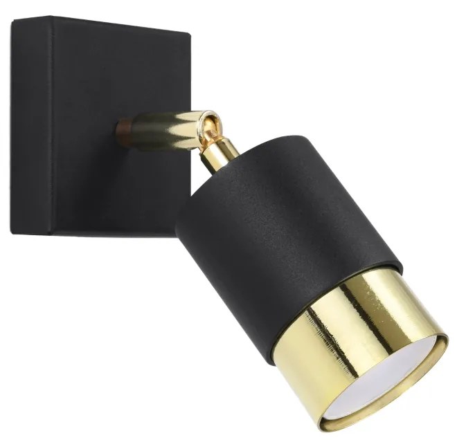 Sollux Φωτιστικό τοίχου Nero 1,ατσάλι,1xGU10/40w,μαύρο,χρυσό