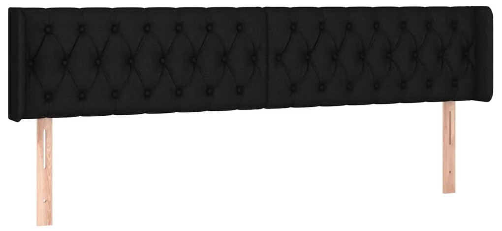 vidaXL Κεφαλάρι Κρεβατιού LED Μαύρο 183x16x78/88 εκ. Υφασμάτινο