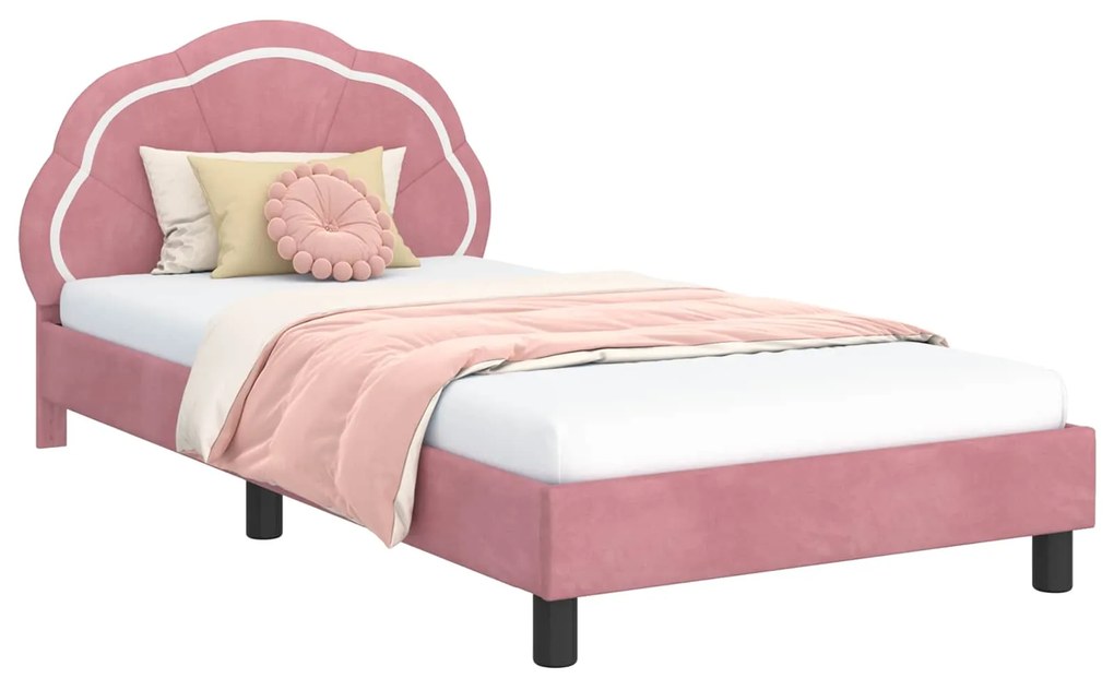 vidaXL Κρεβάτι Παιδικής Κρεβατοκάμαρας με Κεφαλάκι Ροζ 80 x 200 cm