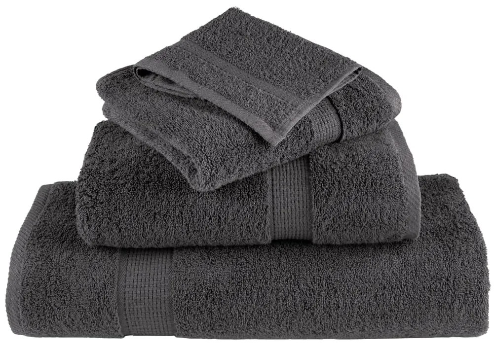 vidaXL Πετσέτες Premium SOLUND 4 τεμ. Ανθρακί 100x200 εκ. 600 γρ./μ²