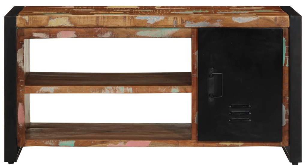 vidaXL Πάγκος Παπουτσιών Πολύχρωμο 100x40x50 εκ. Μασίφ Ξύλο Ανακυκλωμένο