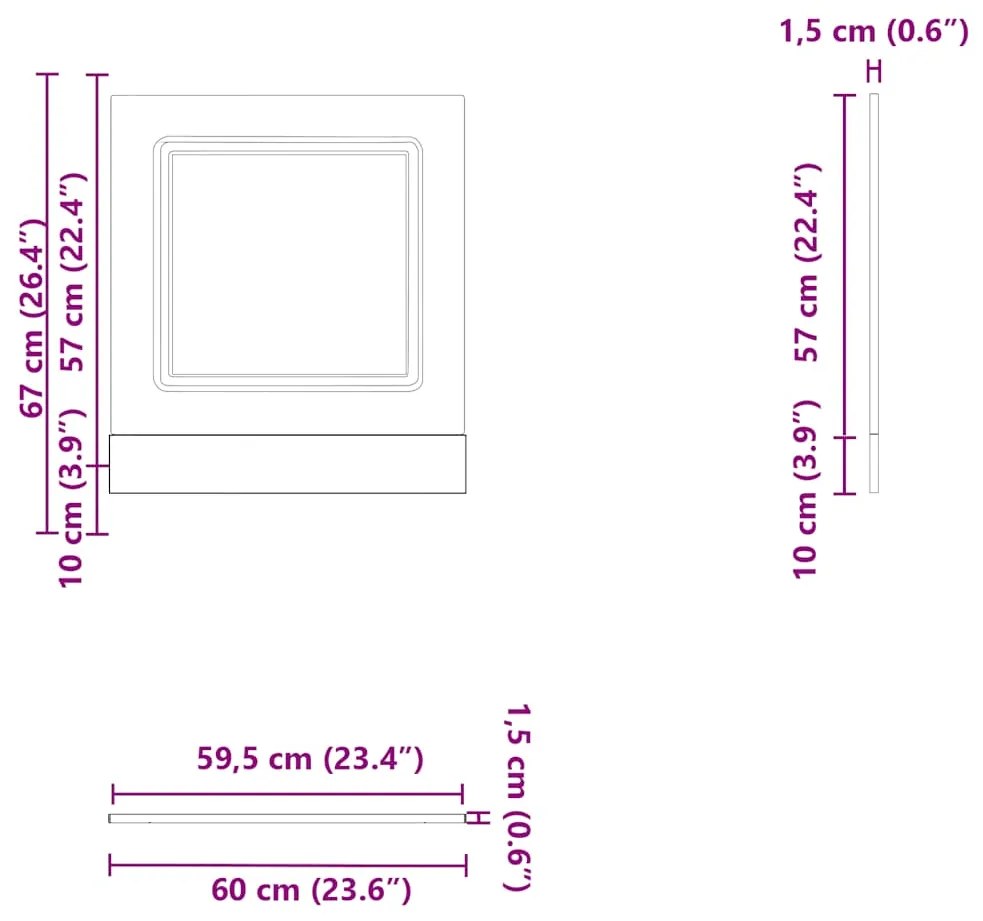 Πίνακας πλυντηρίου πιάτων "Kalmar" Παλιό ξύλο 60x1,5x67 cm - Καφέ