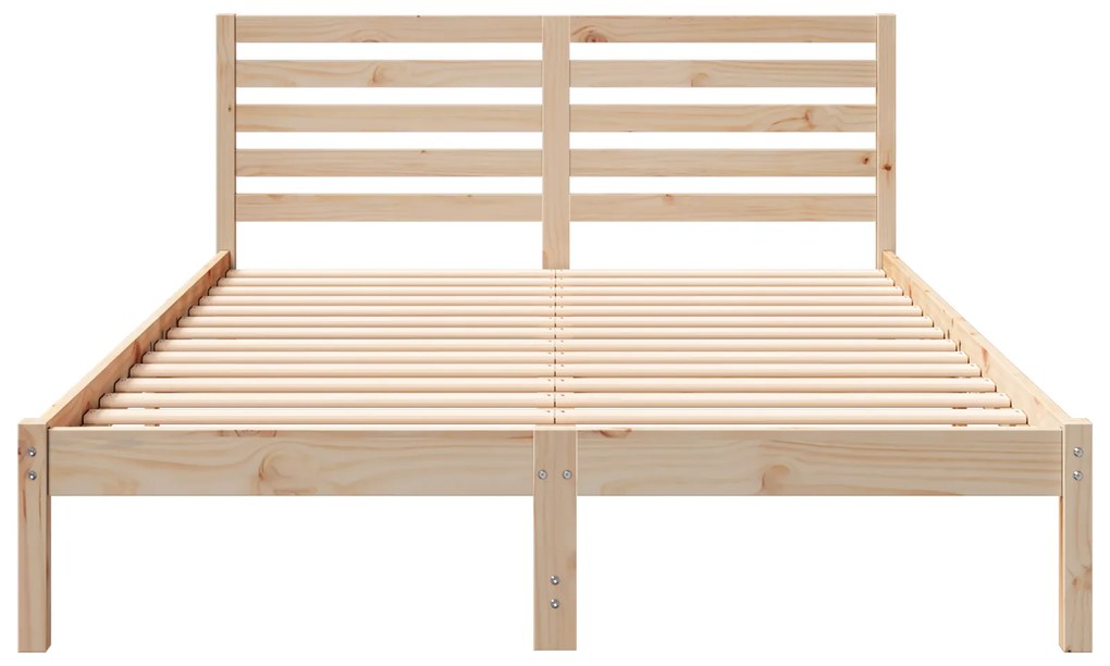 vidaXL Σκελετός Κρεβατιού Καφέ 140 x 210 cm Συμπαγές ξύλο πεύκου
