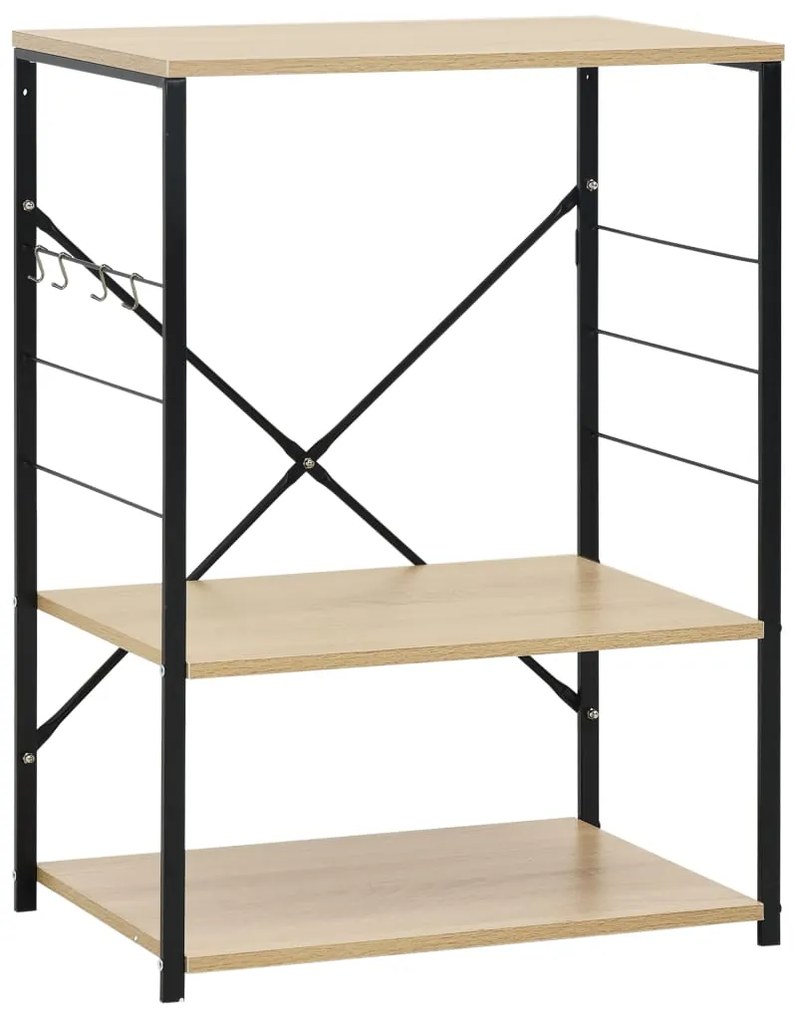 vidaXL Ντουλάπι Φούρνου Μικροκυμάτων Μαύρο/Δρυς 60x39,6x79,5εκ Επ Ξύλο