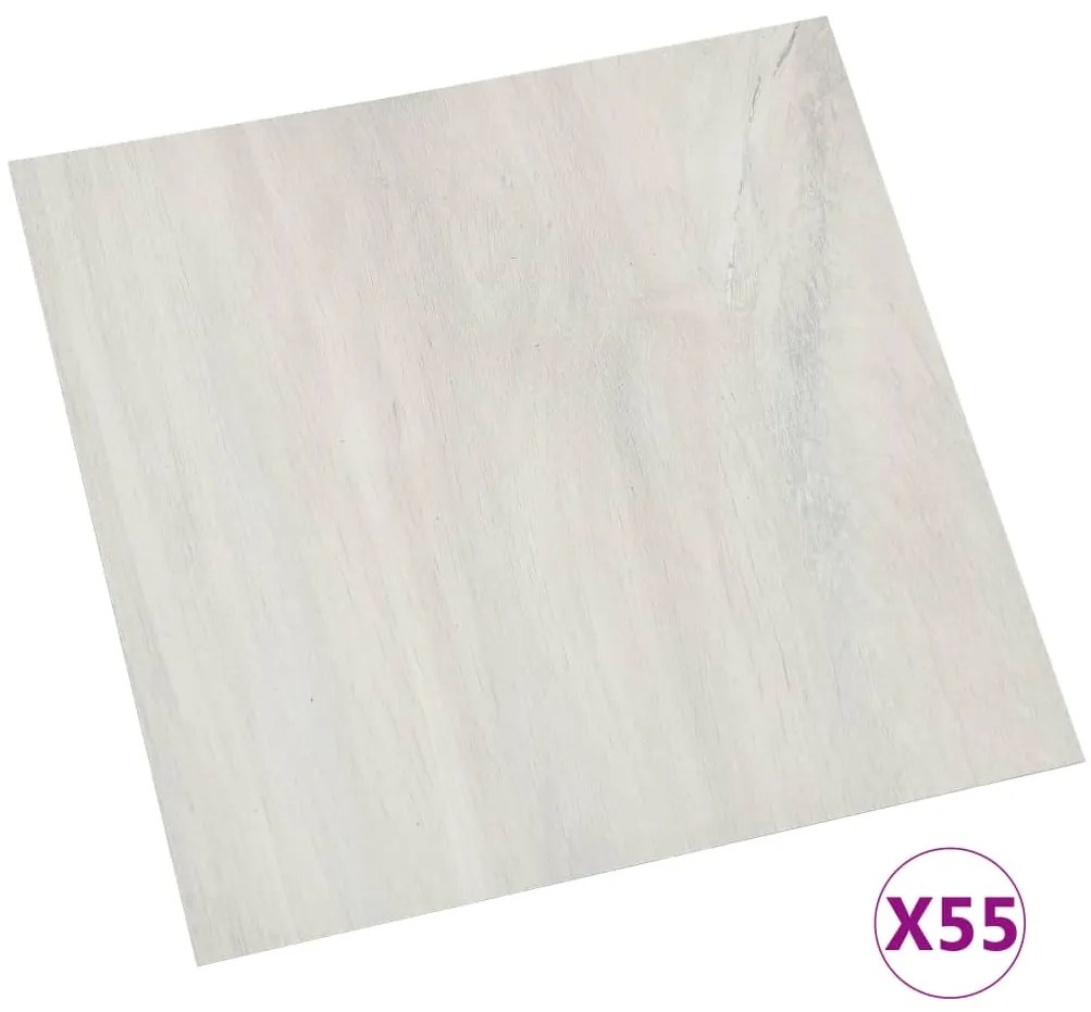 vidaXL Δάπεδο Αυτοκόλλητο Κρεμ 55 τεμ. 5,11 μ² από PVC