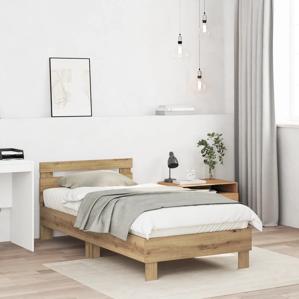 vidaXL Κρεβάτι από ξύλο δρυός, 90 x 190 εκ., φτιαγμένο από στέρεα ξύλα.