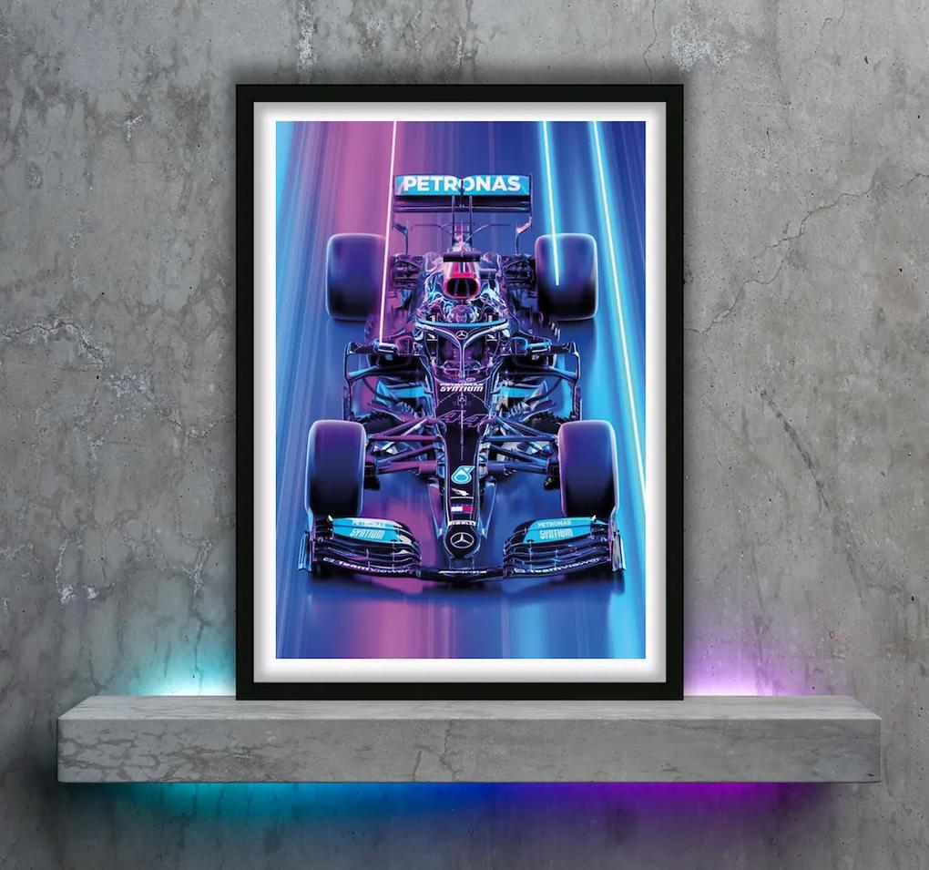 Πόστερ &amp; Κάδρο Lewis Hamilton F007 40x50cm Μαύρο Ξύλινο Κάδρο (με πόστερ)