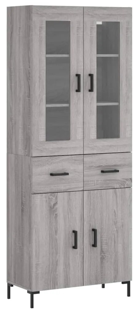 vidaXL Ντουλάπι Γκρι Sonoma 69,5 x 34 x 180 εκ. Επεξεργασμένο Ξύλο