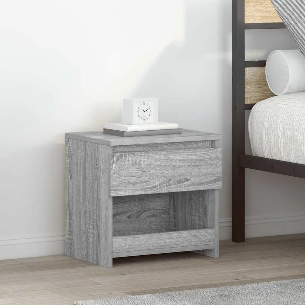 vidaXL Κομοδίνα 2 τεμ. Γκρι Sonoma 40x30x39 εκ. από Επεξεργασμένο Ξύλο