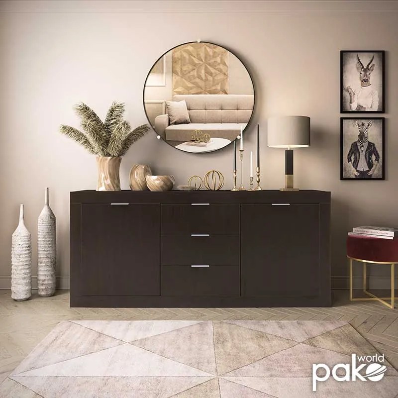 Μπουφές - κονσόλα Doha pakoworld χρώμα wenge 180x45x80,5εκ