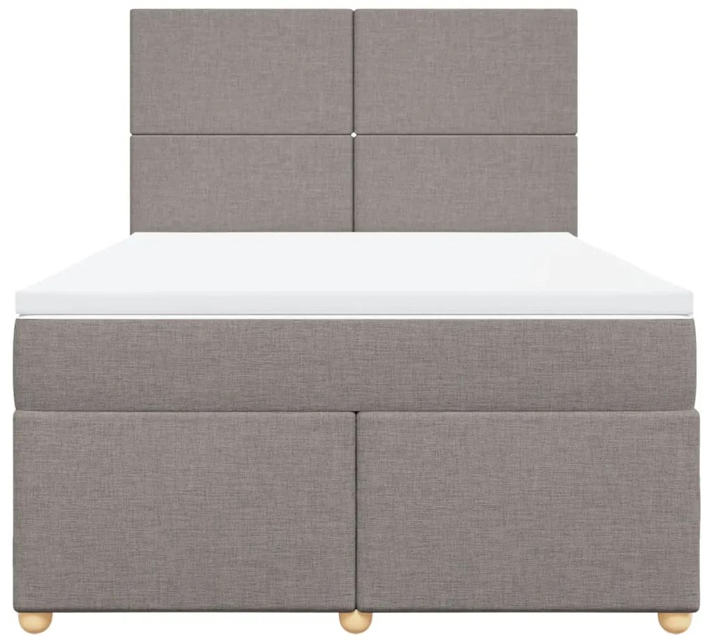 vidaXL Κρεβάτι Boxspring με Στρώμα Taupe 160x200 εκ. Υφασμάτινο