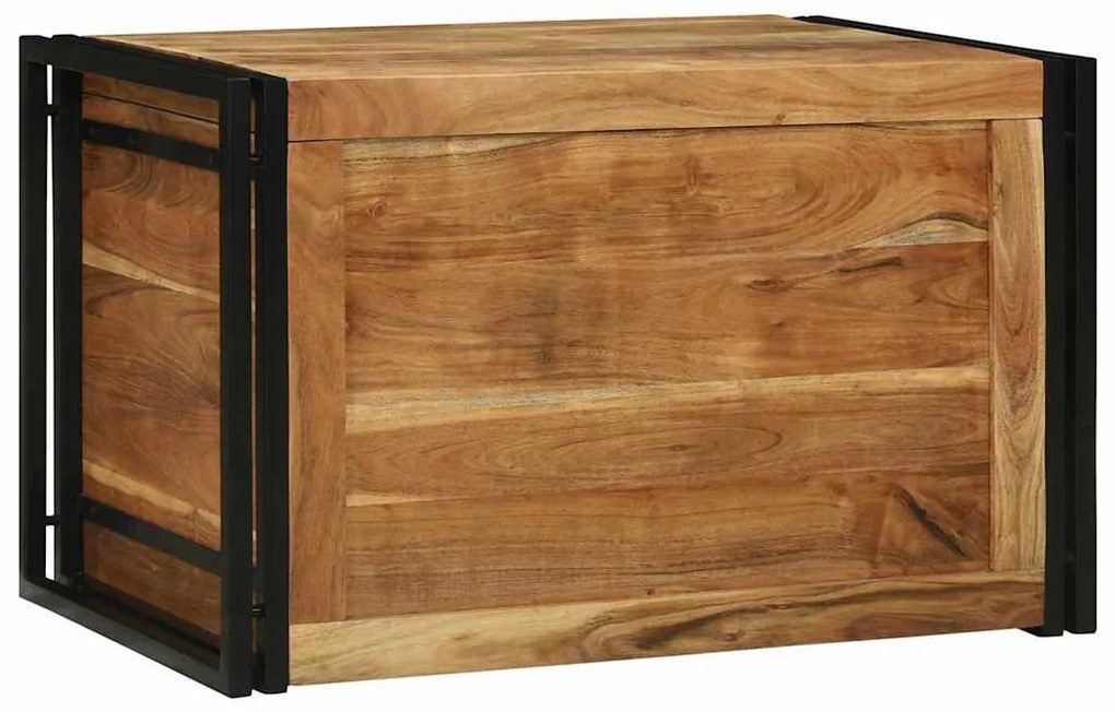 vidaXL Κουτί αποθήκευσης Καφέ και μαύρο 80 x 50 x 50 εκ Ξύλο ακακίας