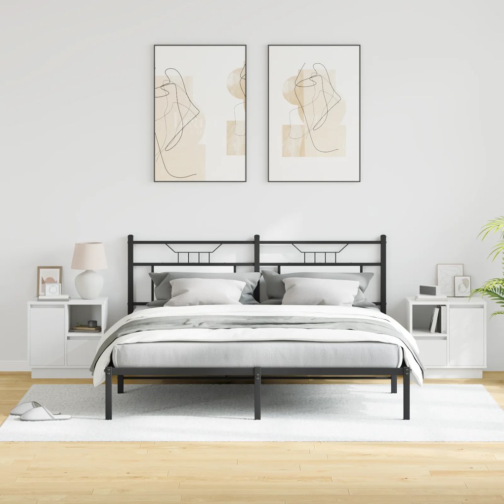 vidaXL Κομοδίνα με LED 2 τεμάχια Λευκά 50x34,5x50 εκ.