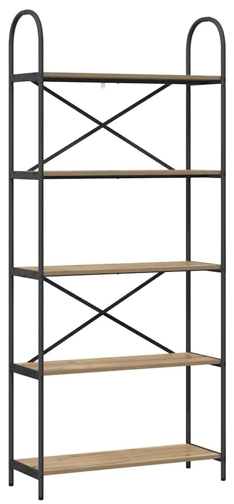 vidaXL Ράφι Βιβλίων artisan δρυς 80 x 30 x 183 εκ Επεξεργασμένο ξύλο