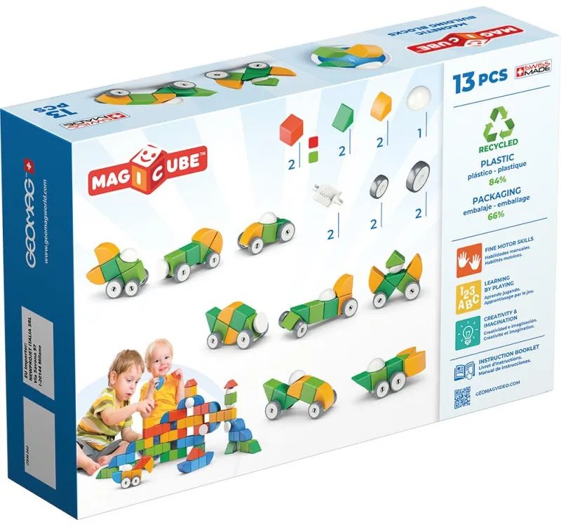 Παιχνίδι Magicube Wheels 13-Green Geomag