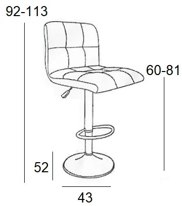 ΣΚΑΜΠΟ ΜΠΑΡ 2ΤΜΧ BAR40 ΜΑΥΡΟ PU 43X52X113ΕΚ.