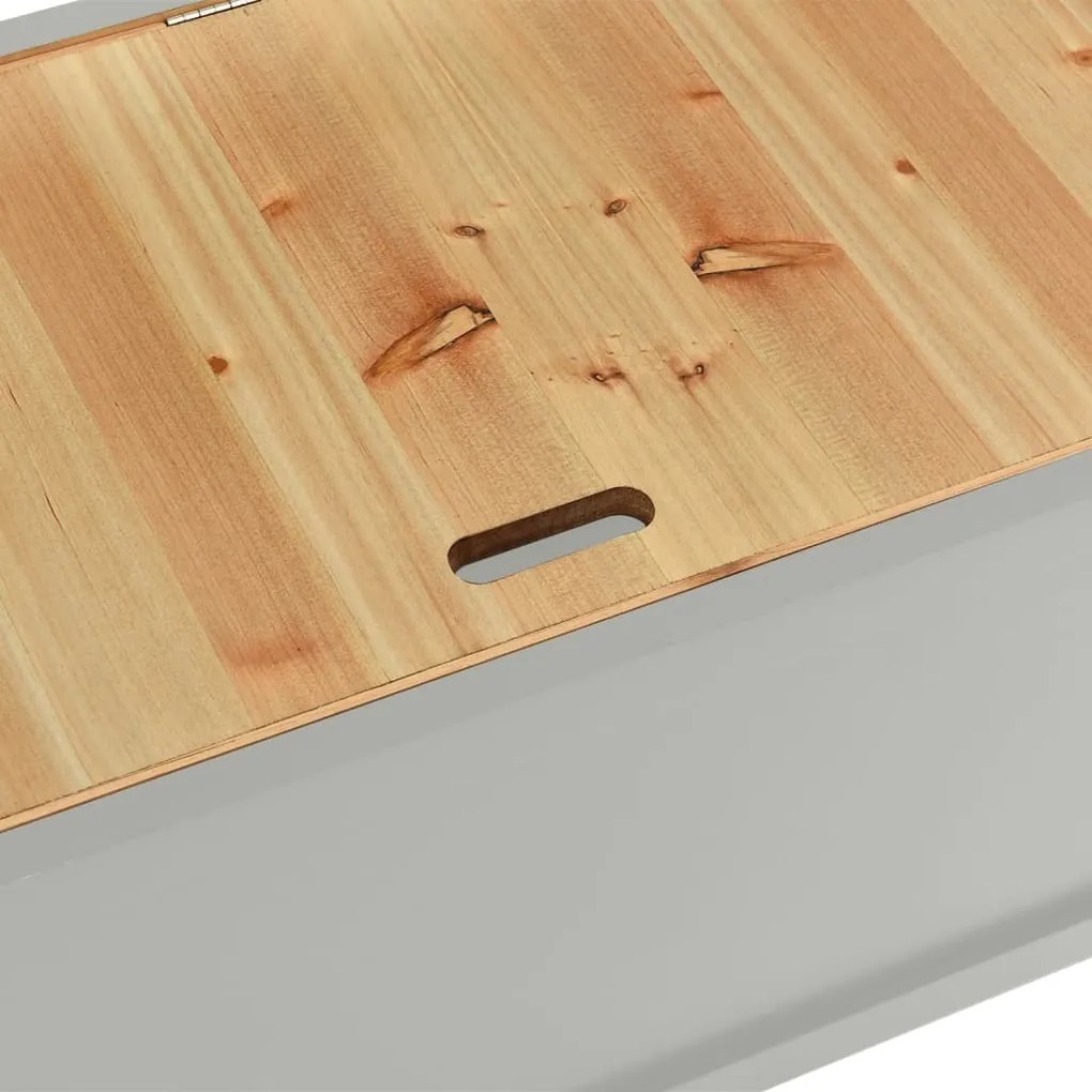 vidaXL Πάγκος Γκρι 107 x 45 x 75,5 εκ. από Μασίφ Ξύλο Ελάτης