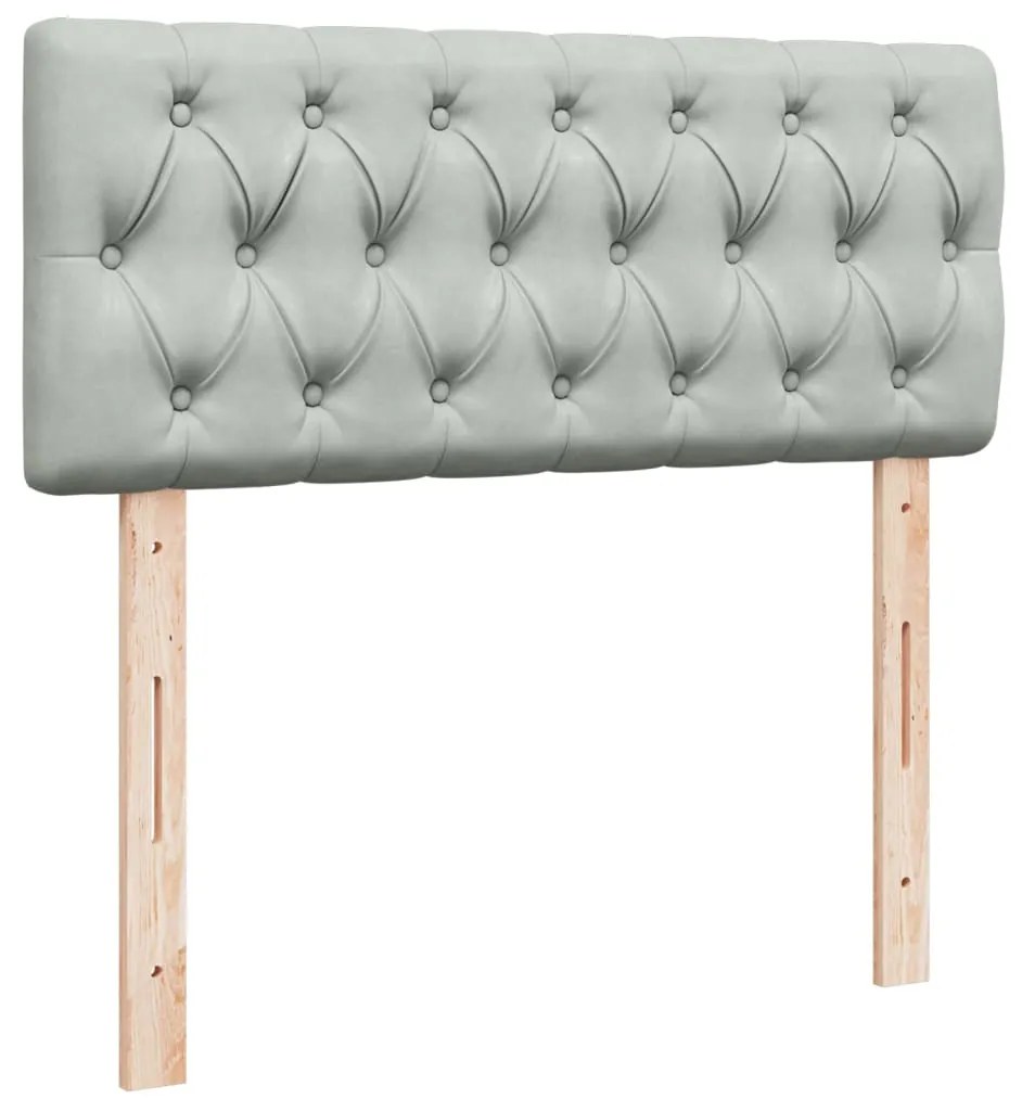 vidaXL Κρεβάτι Boxspring με Στρώμα Ανοιχτό Γκρι 120x200 εκ. Βελούδινο